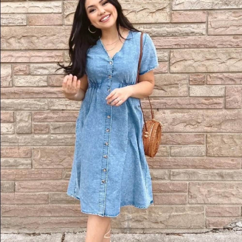 Button down midi dress
